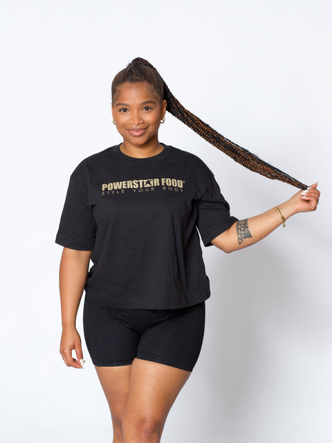 POWERSTAR FOOD Cropped Top für Frauen - schwarz