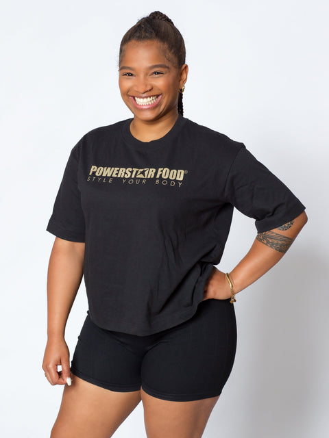 POWERSTAR FOOD Cropped Top für Frauen - schwarz