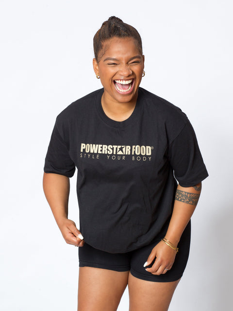 POWERSTAR FOOD Cropped Top für Frauen - schwarz