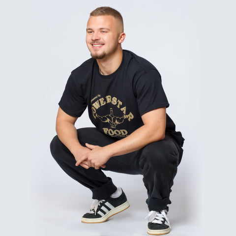 POWERSTAR FOOD Oldschool Oversize T-Shirt - schwarz